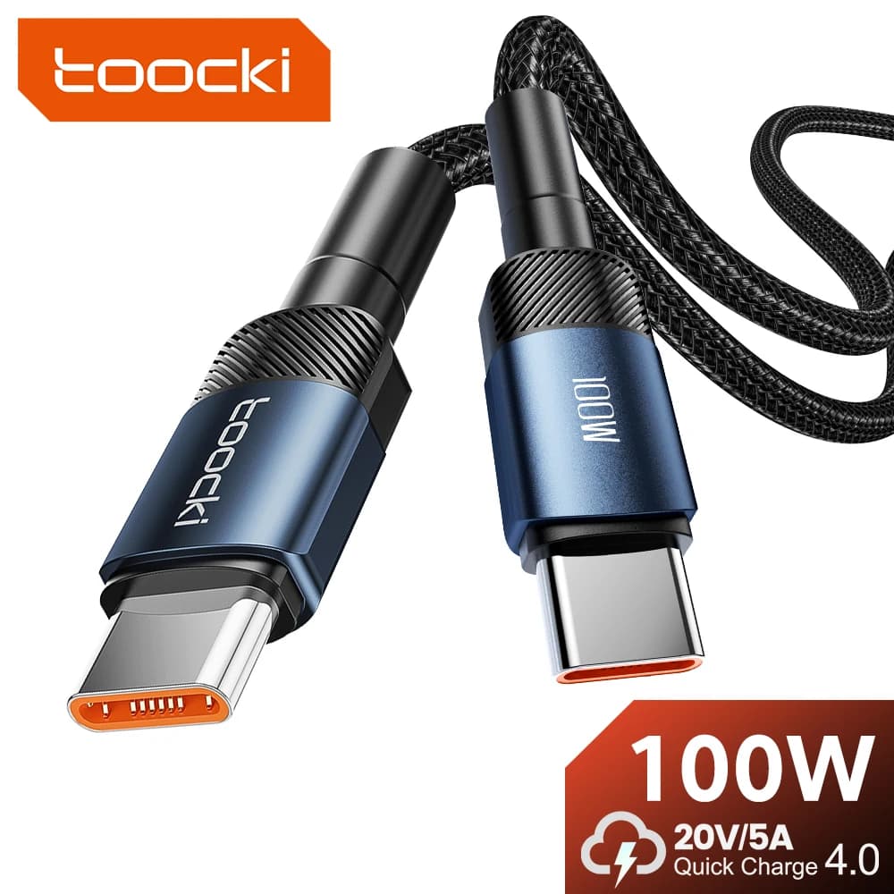 Toocki 100 W Typ C auf Typ C Kabel PD Schnellladekabel Datenkabel für MacBook Xiaomi Samsung USB C auf USB C Kabel 3M