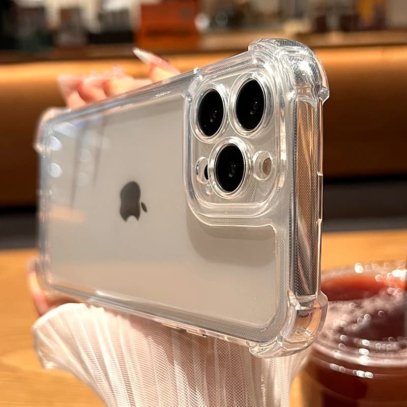 Luxuriöse stoßfeste transparente Hülle für iPhone 15 14 13 12 11 16 17 Pro Max Plus Air Bumper Back Clear Cases Cover