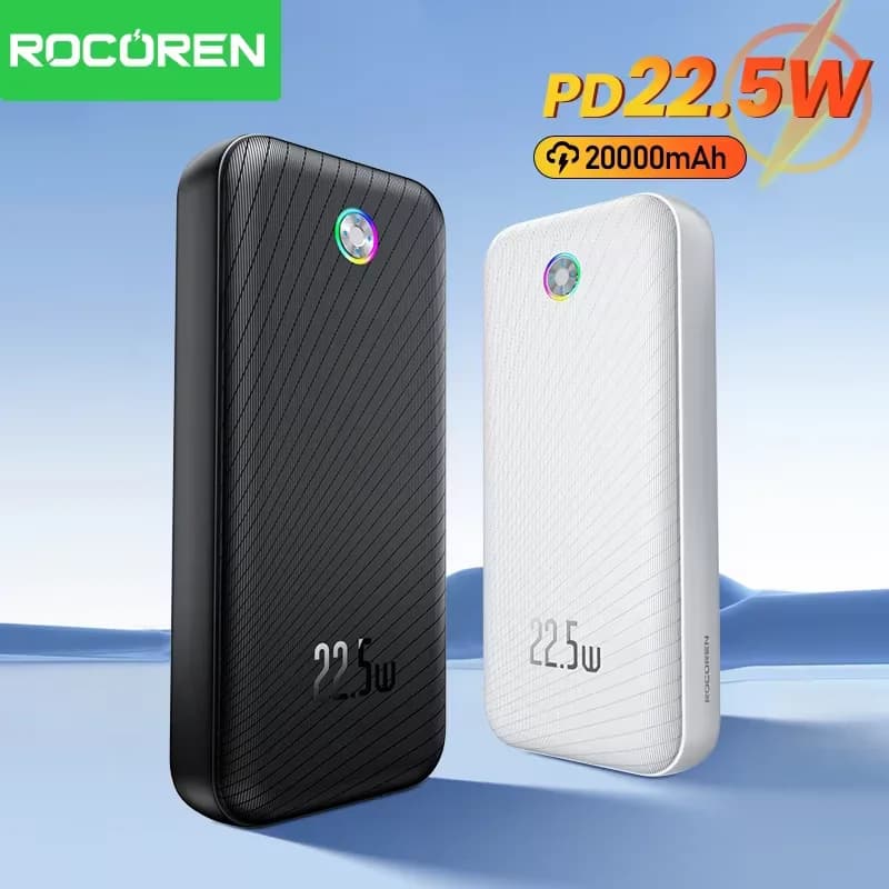 Rocoren 22,5 W Power Bank 20000 mAh QC PD 3,0 Schnelle Ladung PowerBank Tragbare 10000 mAh Externe Batterie Für iPad iPhone 17 Pro