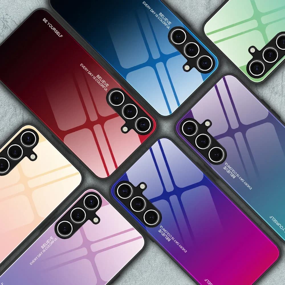 2025 neue Farbverlaufs-Hartglas-stoßfeste Hülle für Samsung Galaxy S25 S24 S23 S22 Ultra-Abdeckung für Galaxy S25 S24 Plus