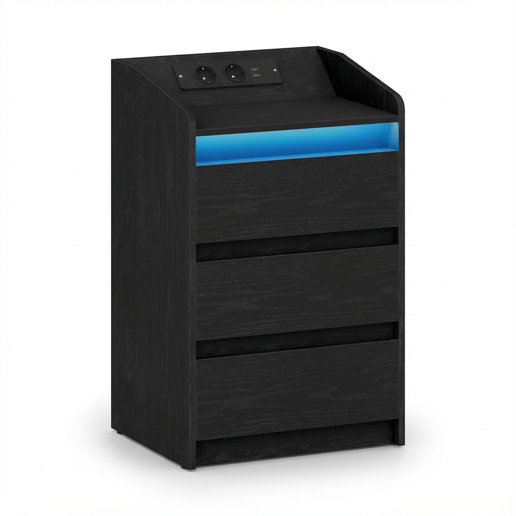 LED Nachtkommode mit 26 Farben – Moderner Smart Nachttisch mit Schublade