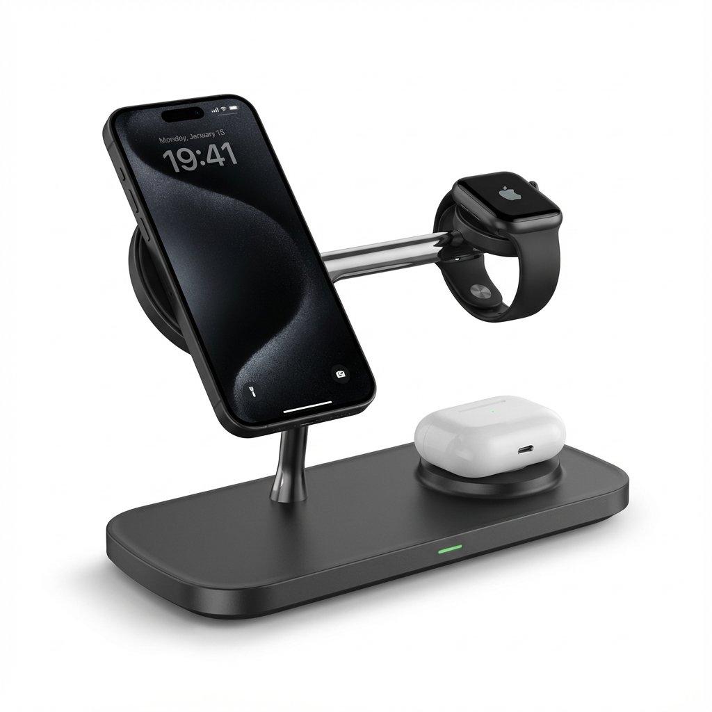 3-in-1 Kabellose Ladestation für iPhone, Apple Watch & AirPods – Faltbar, 15W