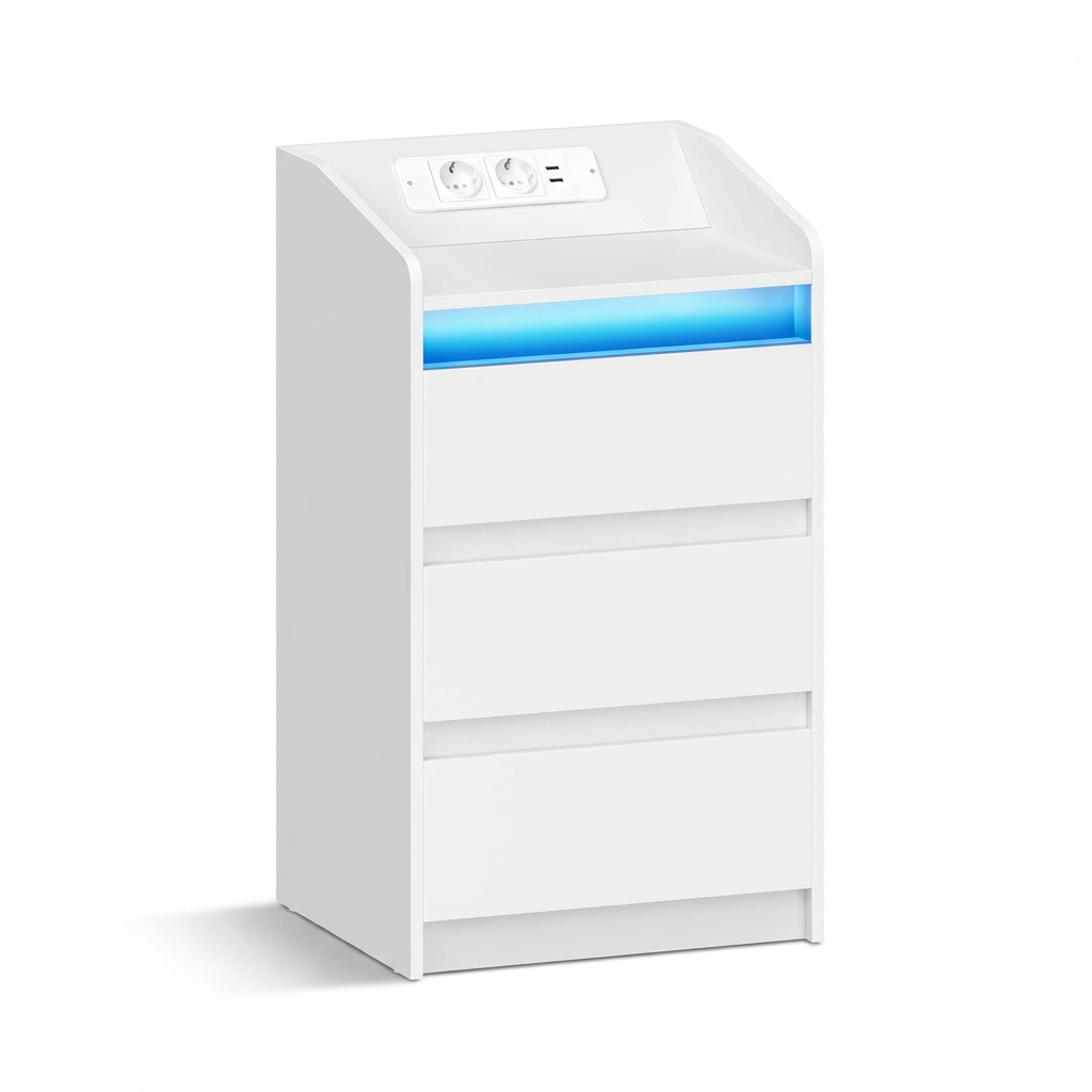LED Nachtkommode mit 26 Farben – Moderner Smart Nachttisch mit Schublade