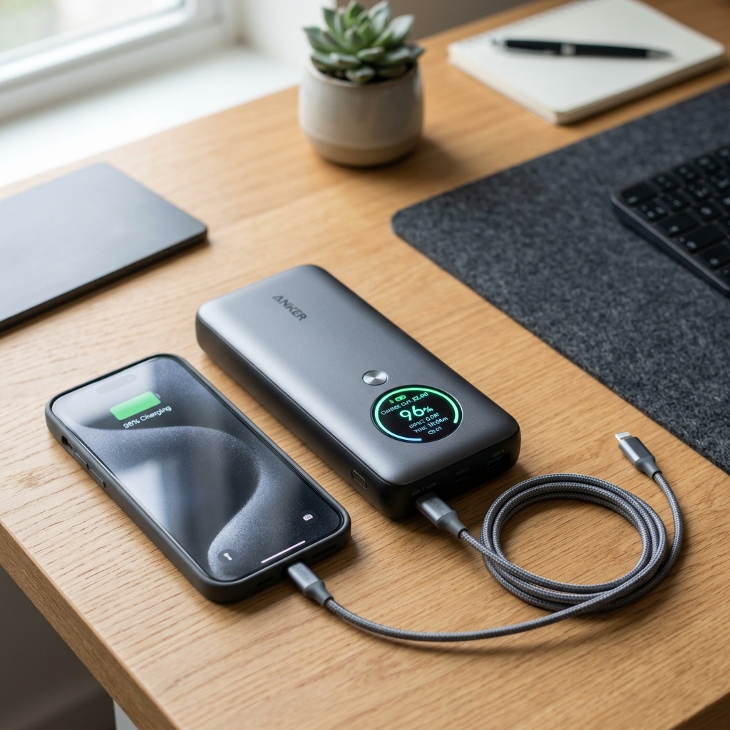 Powerbank lädt Smartphone